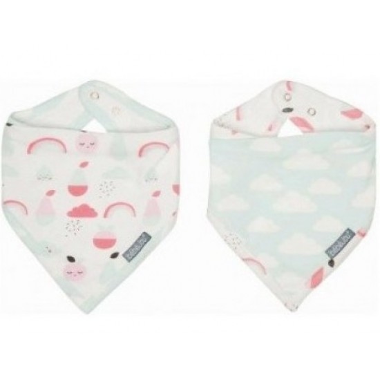 Set 2 bandane - Blush Baby reglabile, cu capse Bebe Jou