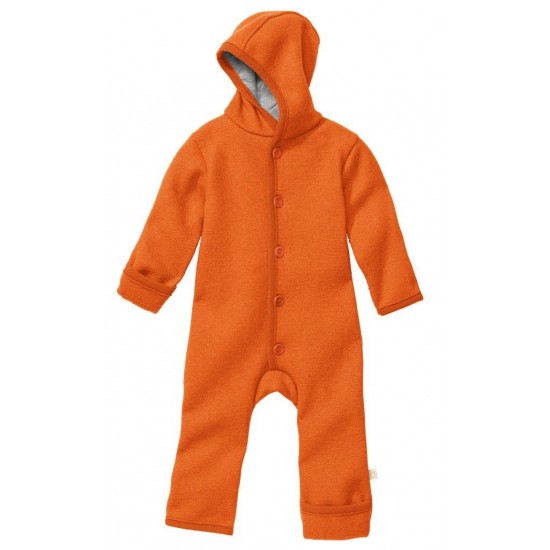 Orange 86/92 - Overall din lana merinos organica - tumble/boiled wool - Disana 