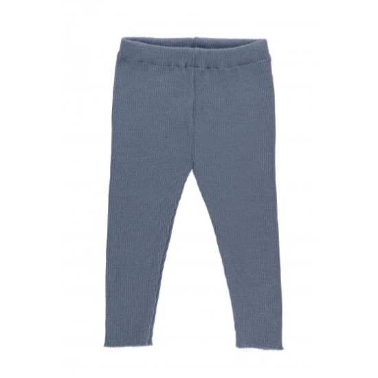 SAM Grey-Blue 110/116 - Pantaloni din lana merinos rib - Iobio