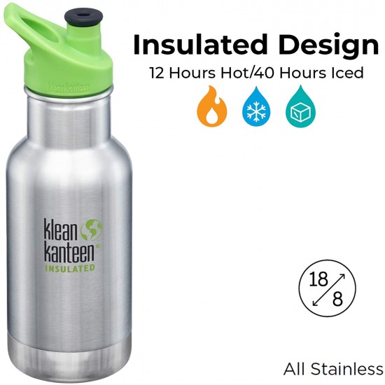 Kid Classic Narrow Hawaiian Ocean - Termos din otel inoxidabil 355 ml cu capac sport - Klean Kanteen 