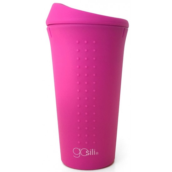 Cana multifunctionala din silicon cu capac - GoSili - Hot Pink